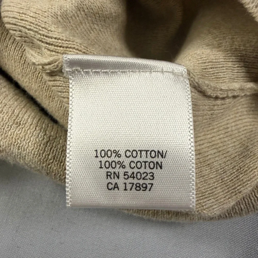 Banana Republic Mens Large Beige Cotton Long Sleeve Raglan Crew Neck Sweater L